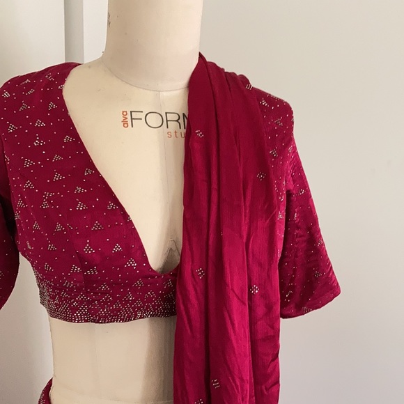 NEW kalki fashions magenta lehenga, size S (US 4) - Picture 4 of 7